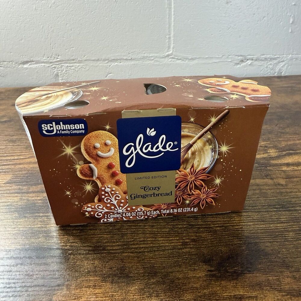 Glade Cozy Gingerbread Limited Edition Candles 2x 4.08oz Candles